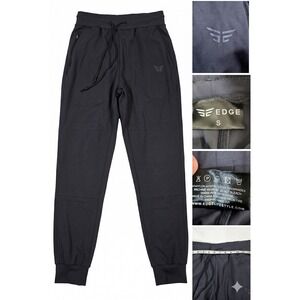 Edge Lifestyle Mens Small Black Technical Stretch Jogger Tapered Gym Pants S